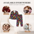 thumbnail image 5 of Goofa Colorful Cats Printed Women’s 2 Piece Pajama Set Super,Pajamas Women's Long Sleeve Sleepwear Soft Button Down Loungewear Pjs Lounge Set Nightwear-XX-Large, 5 of 9