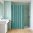 thumbnail image 2 of Djiypn Fabric Shower Curtain, Shower Curtain with 12 Hooks, Heavy Duty, Hotel Style, Water Repellent, Soft Cloth Shower Curtain, 72 x 72 Inches(Green), 2 of 6