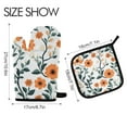 thumbnail image 2 of Yayeee Oven Mitts and Pot Holder Set of 2 Heat Resistant Kitchen Gloves Baking Hot Pad, Flowers Pattern, 2 of 5