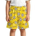 thumbnail image 4 of Angala Toddler Boys Shorts Elastic Waist Soccer Print Running Shorts Summer Comfortable Stretch Soccer Sports Casual Kids Shorts Size 11-12 Years Yellow, 4 of 4