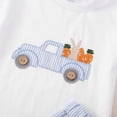 thumbnail image 7 of Toddler Boy Summer Clothes Boys Easter Car Print Set Baby Summer Carrot Embroidered Short Sleeved T Shirt + Striped Shorts Baby Boy Outfits White 3 Years-4 Years, 7 of 7