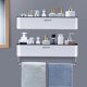 thumbnail image 3 of Estante de baño, organizador de ducha, estante de champú de montaje en pared, sin perforaciones, almacenamiento de cocina, con barra de toalla, 3 of 5