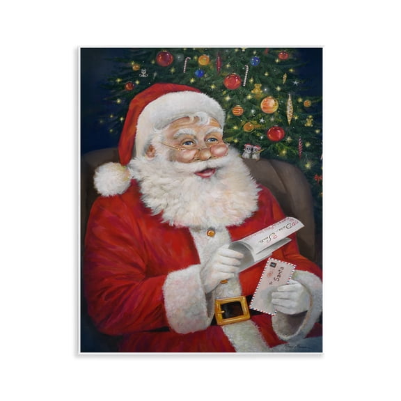 Stupell Industries Merry Santa Claus Holiday Painting Unframed Art Prints Wall Art, 11 x 14