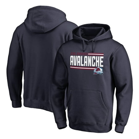 Colorado Avalanche Youth Fleece - Colorado Avalanche Fanatics Branded Iconic Collection On Side Stripe Pullover Hoodie - Navy