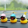thumbnail image 4 of TINKER Rubber Duck Toy Car Ornaments Yellow Duck Car Dashboard Decorations with Propeller Helmet, 4 of 7