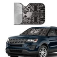 thumbnail image 4 of XMXY Car Sun Shade Windshield, Death Tribe Skeleton Print Automotive Front Window Sun Visor for Cars SUV Trucks, Small Size, 4 of 8