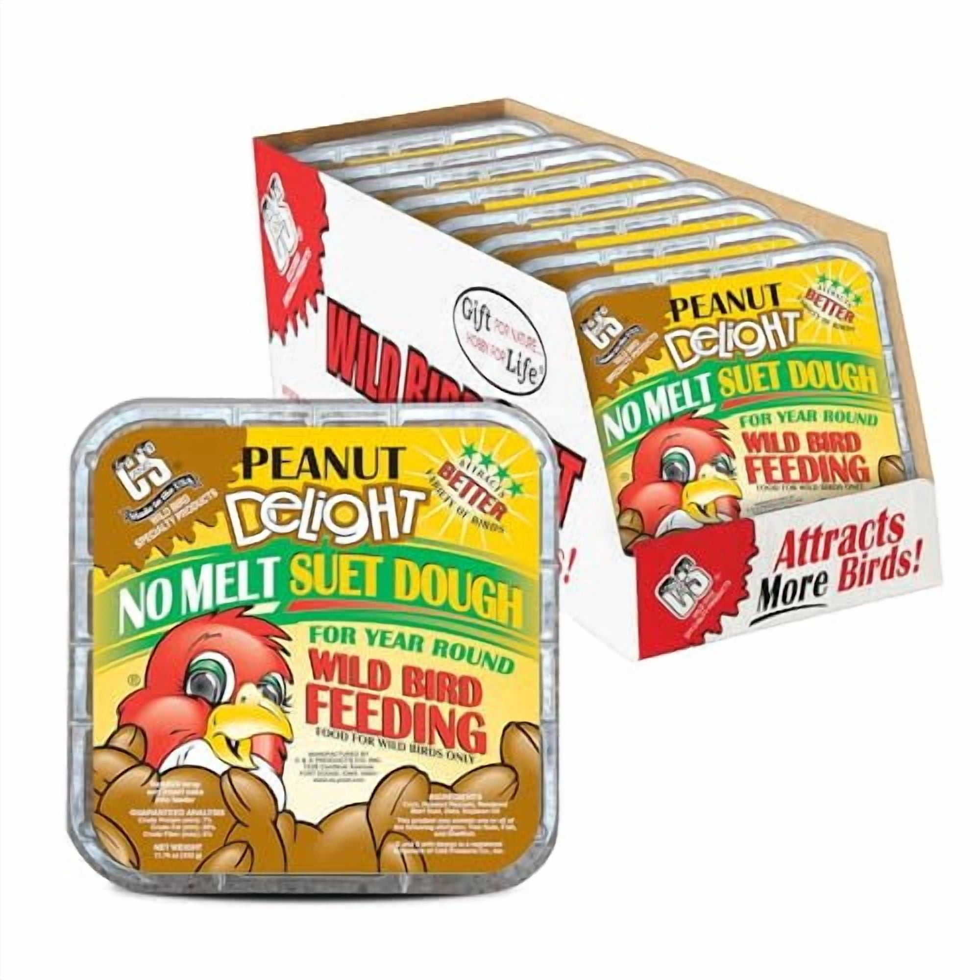 C&S Peanut Delight No Melt Suet Dough 11.75 Ounces, Pack of 8