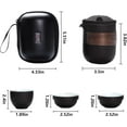 thumbnail image 2 of Ceramic Teapot Travel Tea Set: Portable Tea Set with Travel Bag, 1 Pot 2 Cups Porcelain Tea Cup Set, Mini Tea Pot Set for Home Office Outdoor Camping Picnic (Black 3Cups), 2 of 7