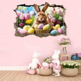 thumbnail image 3 of Easter Happy Wall Decoration 3D Effect Rabbit Wall Decoration Easter Egg Wall Stickers Large Rabbit Wall Stickers Cartoon Rabbit Wall Stickers Suitable For Children's Rooms Bathroom Wall Decals Wall, 3 of 4