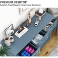 thumbnail image 2 of LFGUIZO 47″ Blue Bohemia Sideboard with 3 Drawers 3 Doors and 2 Adjustable Shelves Modern Accent Storage Cabinet for Dining Room,Living room TV Stand, 2 of 7