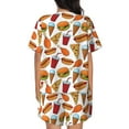 thumbnail image 3 of Kdxio Hot Dog Burger Print Pajamas Sets for Women Short-Sleeved Pjs with Lounge Shorts Two Piece Sleepwear S-4XL, 3 of 9