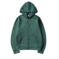 thumbnail image 6 of Mens Long Sleeve Zip-up Hoodie With Kanga Pocket Dark Green XL, 6 of 6