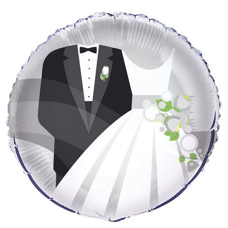 Foil Silver Wedding Balloon, 18 in, 1ct