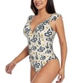 thumbnail image 3 of Yiaed Snake Print Women's Ruffled One Piece Swimsuit V Neck Swimwear Slimming Monokini for Woman-X-Large, 3 of 8