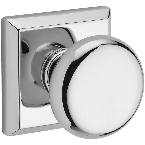 Baldwin Reserve Hdroutsr260 Half Dummy Round Knob and Traditional Square Rose Bright Chrome Finish