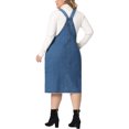 thumbnail image 3 of Agnes Orinda Women's Plus Size Jean Skirt Distressed Racerback Suspender Denim Overall Dress 2X Blue, 3 of 7