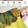 thumbnail image 3 of Nawypu  Animal Soft Flannel Throw Blanket, Frog Prince with Golden Yellow Crown on Rocks Soul Mates Illustration, Cozy Plush for Indoor and Outdoor Use,  Yellow Green, 3 of 6