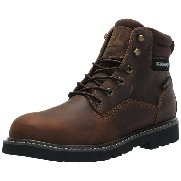 Wolverine Men's Revival 6" Waterproof Industrial Boot, Dark Brown, 9