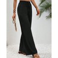 thumbnail image 3 of SWSMCLT Women's Palazzo Pants Travel Lounge Beach Long Pleated Summer Casual Trousers High Waisted Pants Black 4-6, 3 of 5