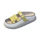 thumbnail image 5 of Sandalias deslizantes para mujer, calzado interior antideslizante, sandalias de playa con punta abierta para mujer, zapatos planos, suela gruesa, Amarillo, 5 of 8