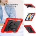 thumbnail image 3 of Case for iPad 9th 8th 7th Gen 10.2 inch 2021 2020 2019 with Screen Protector, 360 Degree Rotating Kickstand Hand Strap Heavy Duty Shockproof Cover with Shoulder Strap, Red, 3 of 7