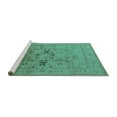 thumbnail image 2 of Ahgly Company Machine Washable Indoor Rectangle Oriental Turquoise Blue Traditional Area Rugs, 2' x 3', 2 of 4