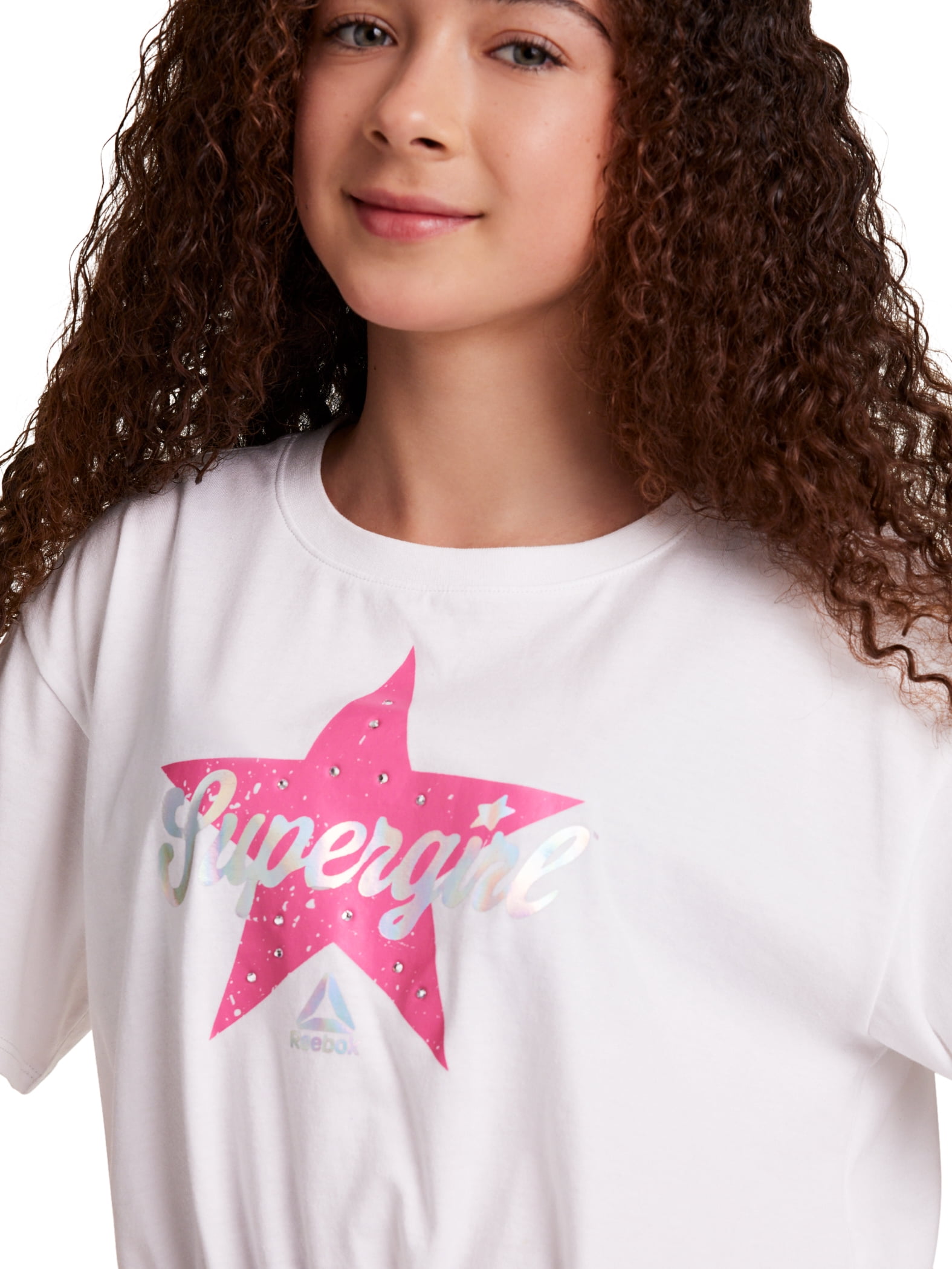Reebok Girl's Supergirl Glam Graphic T-Shirt, Sizes 4-18
