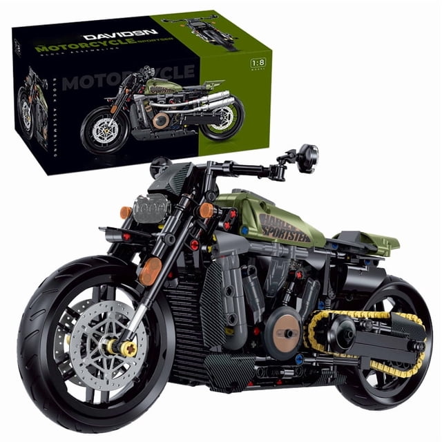 Bloques de construcción 1:8, modelo de motocicleta, vehículo de carreras urbano, ladrillos técnicos, regalos de cumpleaños, juguetes para niños, niños, 600 Uds.,634pcs With box