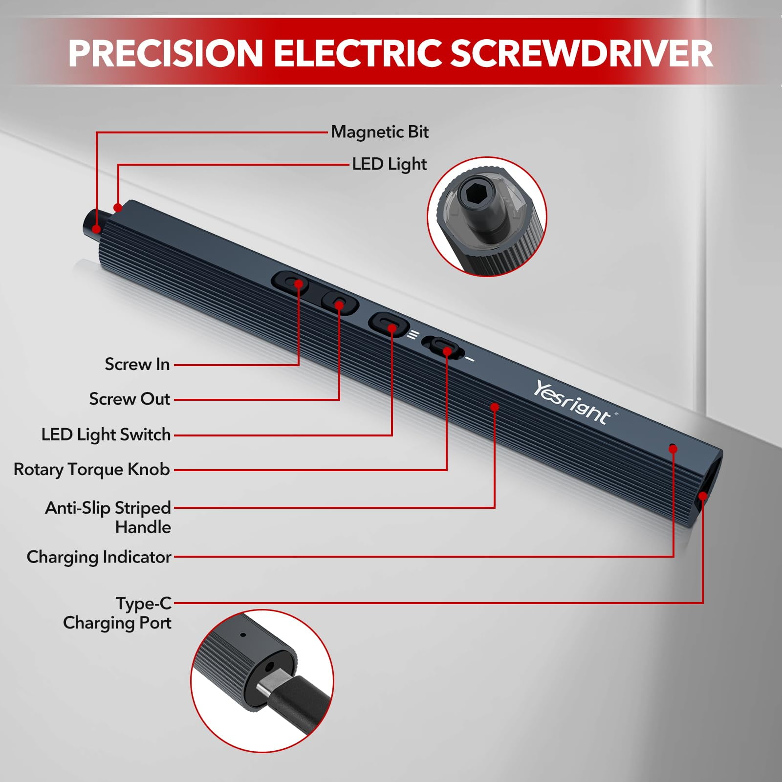Mini Electric Screwdriver 155 in 1 Small Precision Screwdriver Set Max 5 N.m Cordless Screwdrivers with 3 Torque Settings 140 S2 Magnetic Bits, Repair Tool Set for Phone Computer Watch Drones