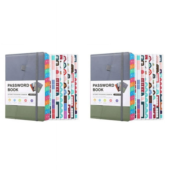 2X Password Keeper Book with Alphabetical Tabs for Password Notebook for Internet Website Address Log in Detail,C