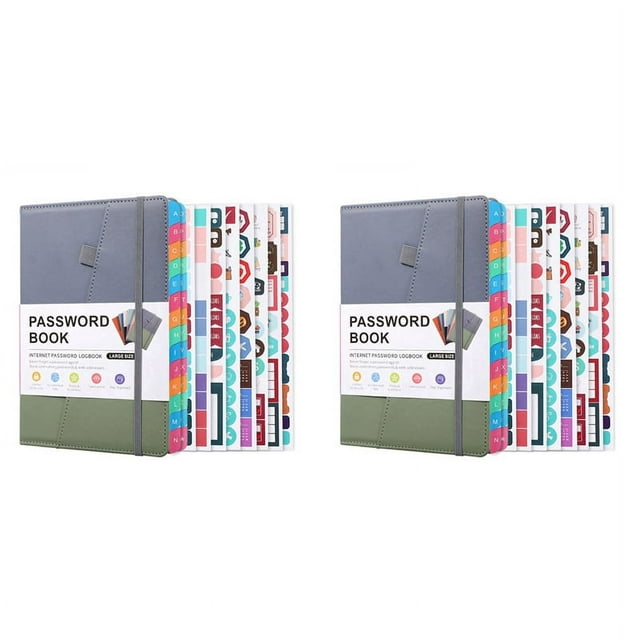 2X Password Keeper Book with Alphabetical Tabs for Password Notebook for Internet Website Address Log in Detail,C