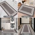 thumbnail image 4 of FloorHug Kitchen Rugs and Mats 2 Pieces, 24"x35"+24"x60", Stain-Resistant and Absorbent Kitchen Mats Non-Slip, Machine Washable Kitchen Floor Mat, Rugs for Kitchen, Floor and Home, Brown, 4 of 9