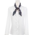 thumbnail image 2 of INSPIRE CHIC Floral Chiffon Scarves Square Skinny Long Neck Scarf Neckerchief Square-Navy Blue 90x90cm, 2 of 7