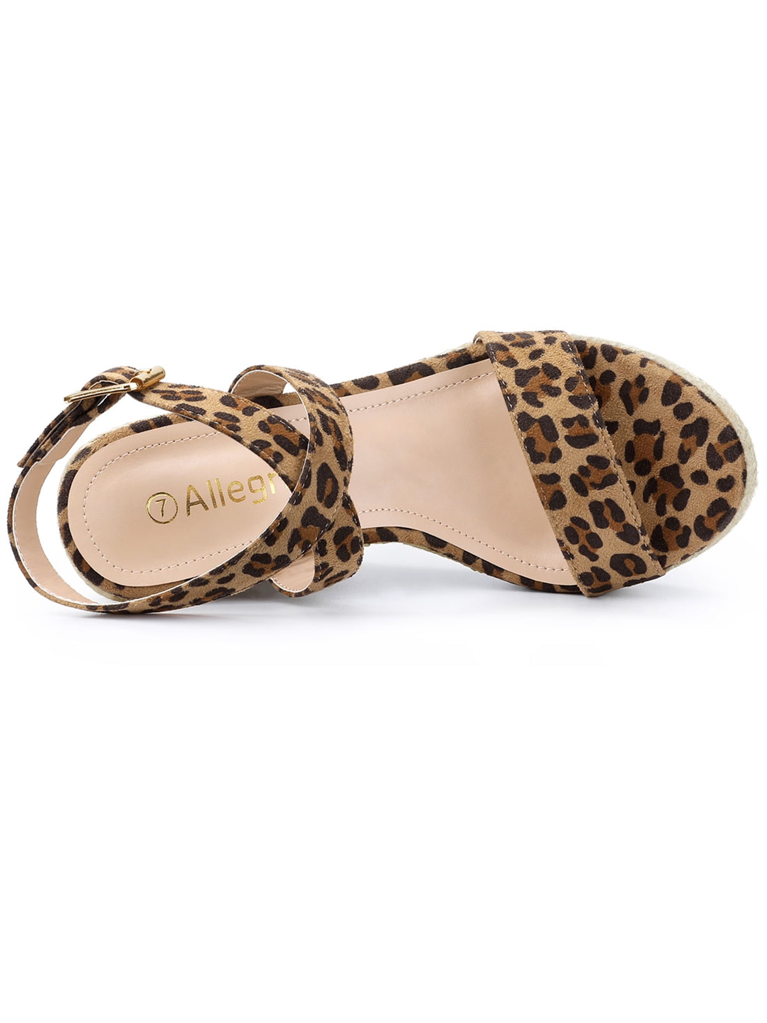 DARING DIVA Women's Slingback Crisscross Wedges Heel Espadrille Sandals Leopard 8.5
