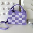 thumbnail image 1 of Nvzi Bolso de hombro tejido, bolso de mano tejido y bolso de cosméticos, bolso de mano tejido elegante para playa de verano, 9,05 x 0,78 x 6,29 pulgadas, morado, 1 of 4