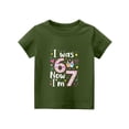 thumbnail image 5 of YOUYEDIAN 7 Year Old Birthday Girl Shirt - I was 6 Now I'm 7 67 Funny T-Shirt (Army Green, 6-7 Years), 5 of 5
