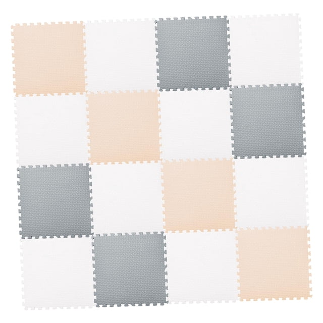 de rompecabezas para bebés, baldosas de ejercicio de protección de piso suave entrezadas, alfombra de juguete para niños, baldosas de , Beige Gris 16 Beige 16 yotijar Alfombras de juego de espuma