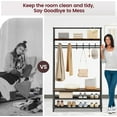 thumbnail image 6 of Coat Rack Shoe Bench, 4-in-1 Hall Tree with Storage Shelf, Shoe Rack, Hanging Hooks & Bench, Industrial Rustic Brown & Black, 6 of 9