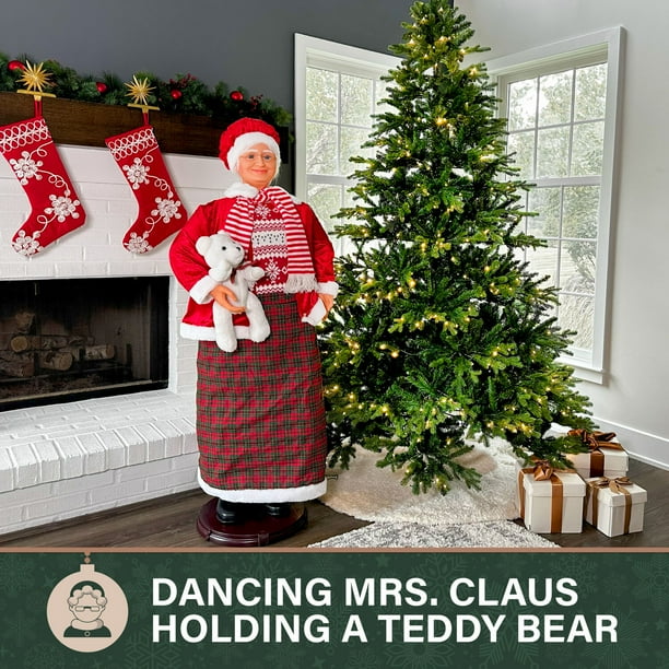 Free Shipping! Fraser Hill Farm 58-in. Dancing Mrs. Claus, Teddy