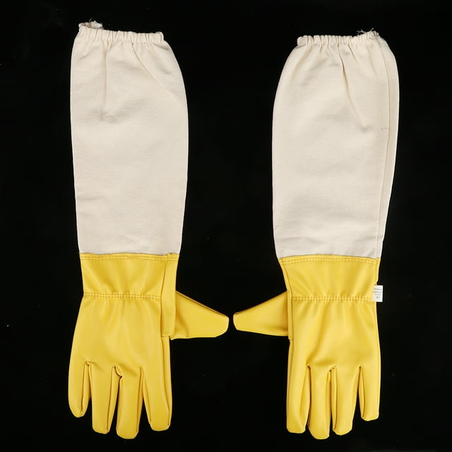 1 Par de Guantes de Apicultura Anti-abeja Anti-picadura Guantes de Abeja Puños Elásticos a Prueba de Picaduras Mangas Largas Extra Largas Herramienta Protectora para Apicultor