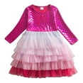 thumbnail image 6 of BULLPIANO Girls Tulle Dresses Long Sleeve Toddler Girls Clothes Party Layered Tutu Dresses for Little Girls Birthday Party Outfit, 6 of 9