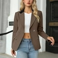 thumbnail image 5 of Moxiu Blazers for Women Open Front Business Work Office Long Sleeve Light Jackets for Women Casual Button Suit Jackets Blazer 2025 Coffee,L, 5 of 8