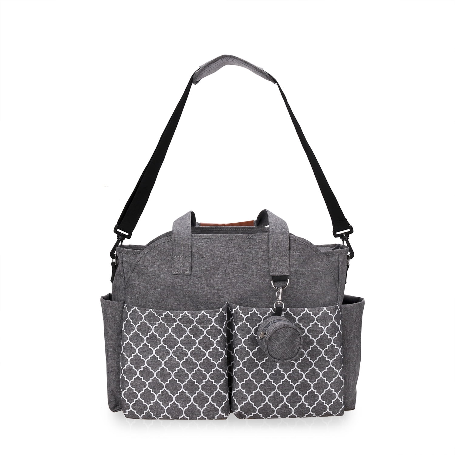 Top-keivon Diaper Bag Tote with Pacifier Holder Case for Mom and Dad, Multi-Function Travel Diaper Bag with Adjustable Shoulder Strap and Insulated Pockets