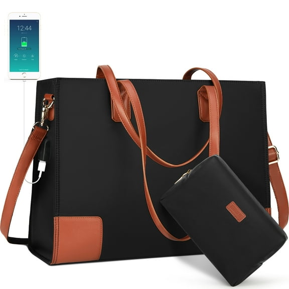 Tote Bag for Women Laptop Bag 15.6 Inch laptop USB Waterproof Shoulder Bag 2pcs Set