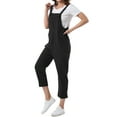 thumbnail image 4 of INSPIRE CHIC Women's Summer Cotton Overalls with Pockets Casual Sleeveless Baggy Jumpsuits 2XL Black, 4 of 5