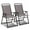 Gray, variant on Costway 2pcs Patio Folding Chairs Dining Armrest Backrest Outdoor Portable Gray