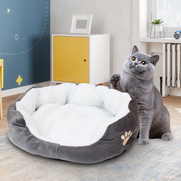 Cojín para dormir de felpa para todas las estaciones, cama suave y rellena para perros y gatos, lavable para perros y gatos