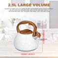 thumbnail image 4 of Hervidor Silbante De Acero Inoxidable De 2,5 Litros, Tetera Moderna Con Tapa Ergonómica Con Mango De Madera Para Té, Café, Leche, Cocina De Inducción, Horno Eléctrico, Estufa(Azul/Blanco/Negro) Advancent HA026339-02, 4 of 6