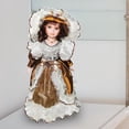 thumbnail image 1 of Muñeca de con Vestido Antiguo Y Sombrero Figura Decorativa de Colección Muñeca de Cerámica para Adultos Ornamento Artesanal Adecuada para Co marrón oscuro, 1 of 10