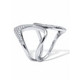 thumbnail image 2 of PalmBeach Jewelry 0.46 TCW Round Cubic Zirconia Sterling Silver Open Loop Ring, 2 of 5